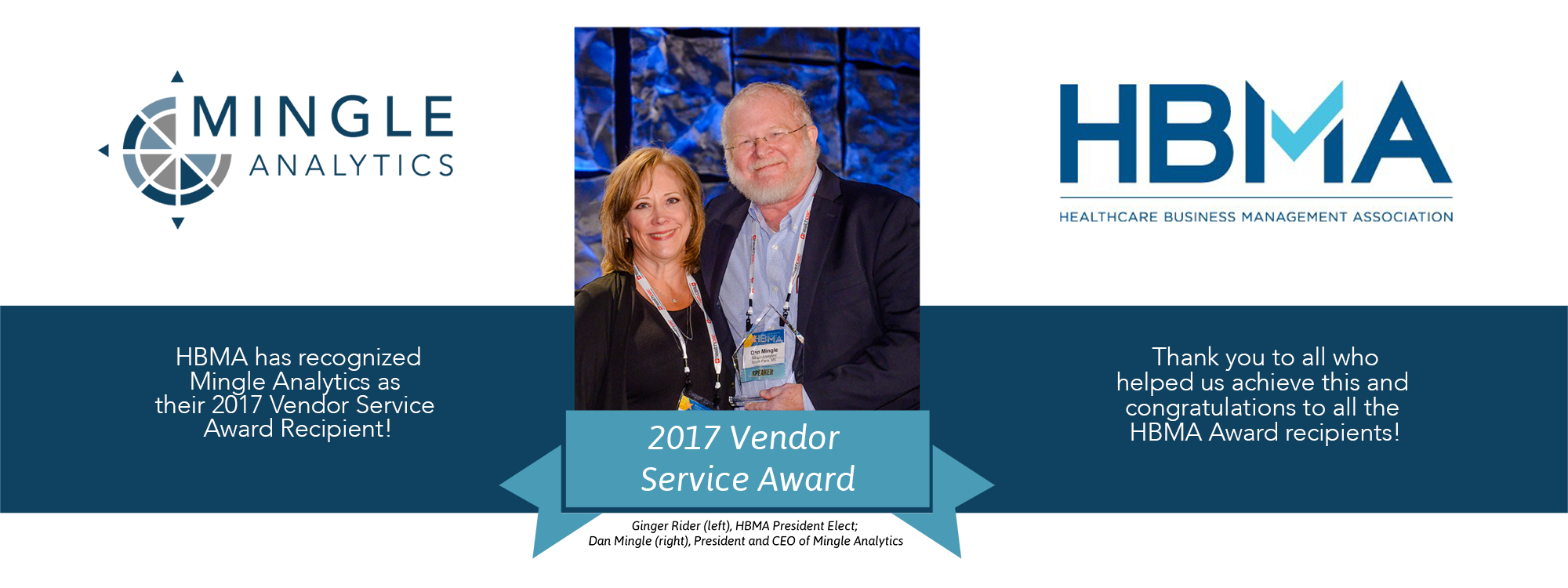 Mingle Health Receives HBMA 2017 Vendor Service Award